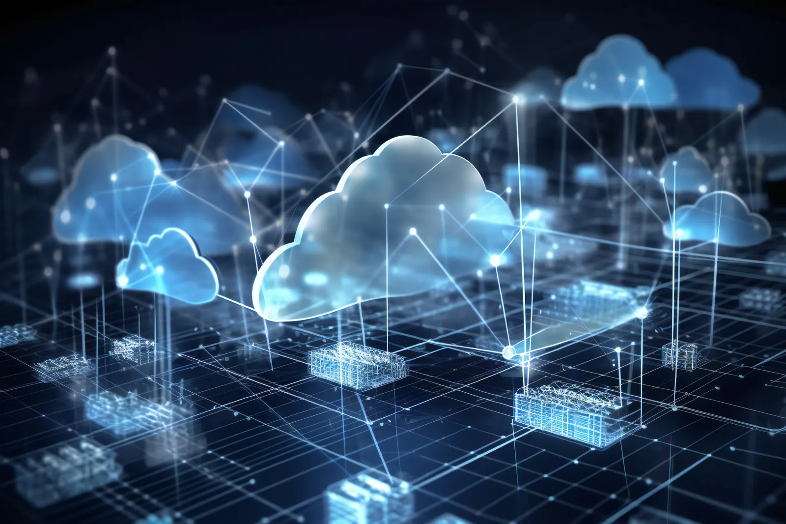 Connected cloud network representing modern technology systems