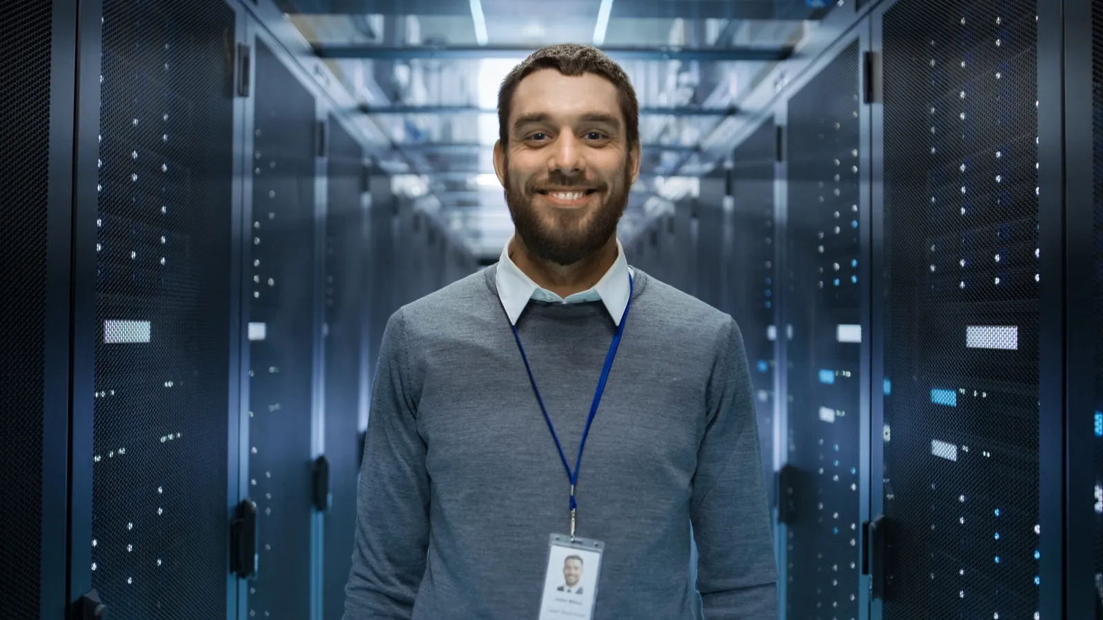 A Nova Edge engineer in a data center